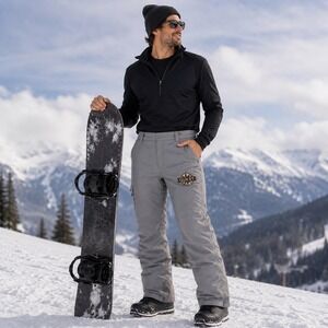 Quest Mens XL Gray Insulated Snow Pants Ski Snowboard Nylon Utility